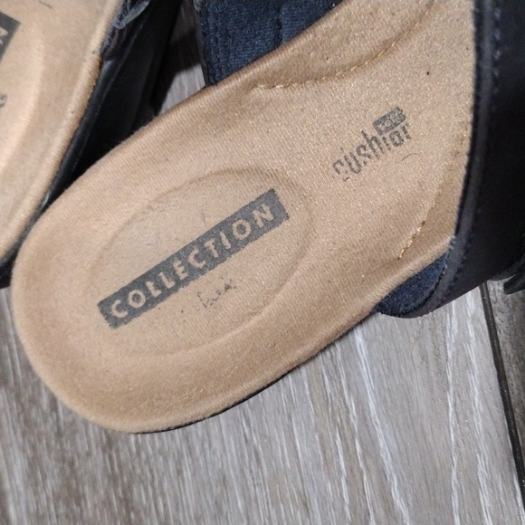 Clarks Collection dark blue leather mules. Size 8 - Picture 3 of 10